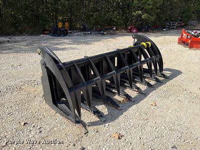 Used 84" Skid Steer Root Grapple Rake with Bolt-On Teeth