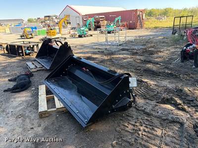 2026 Wolverine HB72 74" Skid Steer Power Rake Bucket, Bolt-On Cutting Edge
