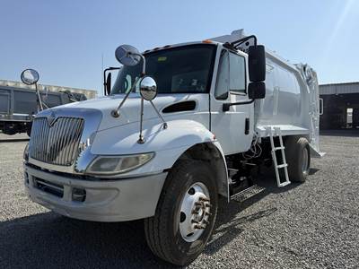 International DuraStar 4300 Side Load Garbage Truck - Automatic