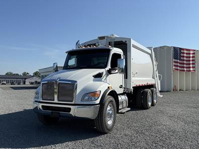 Kenworth T480 Side Load Garbage Truck - Paccar, 370HP, Automatic