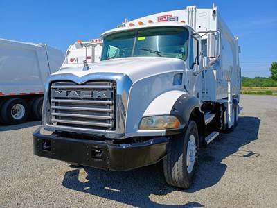 Mack Granite GU813 Side Load Garbage Truck - MP7-355E, Automatic