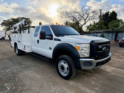 2016 Ford F-550 Extended Cab 4X4 Mechanics Utility Service Truck with Stellar 3315 Crane