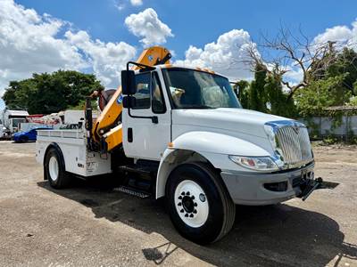 2019 International 4300 Effer 135/3S Knuckle Boom Crane Utility Flatbed Truck