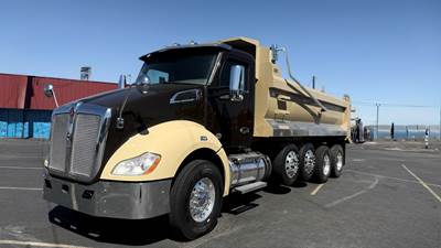 2019 Kenworth T680 Quad Axle Dump Truck - NEW 20' Dump Body - Lift Axles Tarping System with Speader, Chain Lockers, and more!