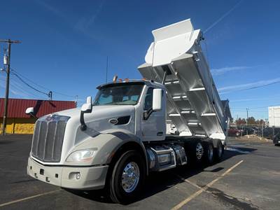 2019 Peterbilt 579 Tti-Axle Dump Truck, NEW 18' HARDOX 450, Tarping System, (1) Steweable Lift Axle, Endurant 12-Speed Auto Trans.