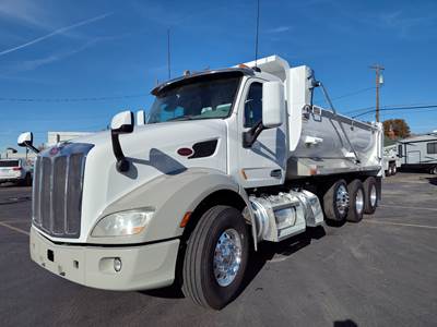 2019 Peterbilt 579 Tri-Axle Dump Truck, NEW 18' HARDOX 450, Tarping System, (1) Steweable Lift Axle, Endurant 12-Speed Auto Trans.