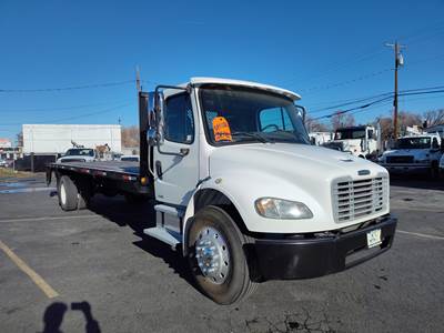 2011 Freightliner M2 106 Single Axle, 26000 GVW, Flatbed Truck, Stake Pockets, Platform Lift-gate.