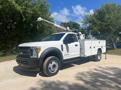 2017 FORD F-450 DIESEL UTILITY - LIFTMOORE 2550 CRANE