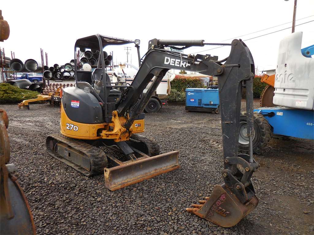 2012 John Deere 27D Mini Excavator For Sale, 1,075 Hours Central