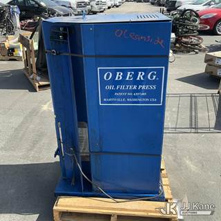 Oberg Oil Filter Press (Used ) NOTE: This unit is being sold AS IS/WHERE IS via Timed Auction and is located in Jurupa Valley