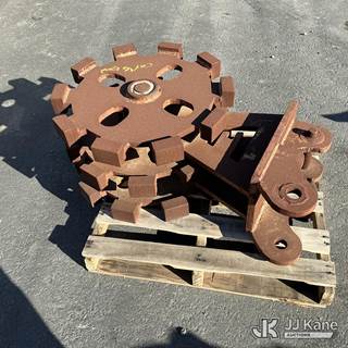 Heavy-Duty Excavator Compaction Wheel Attachment (Used)