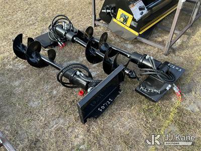 (3) 12 in. Auger Mini Skid Steer Attachments (New)