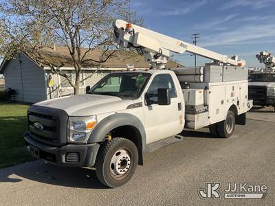 Altec AT200A, 35 ft, Telescopic Bucket Truck with single-man bucket, mounted behind cab on 2012 Ford F-450 SD Regular Cab DRW 2WD Service Truck,