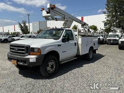 Versalift SST36ENH, 40 ft, Articulating & Telescopic Non-Insulated Bucket Truck with single man bucket, mounted behind cab on 2000 Ford F-450 SD Service Truck,