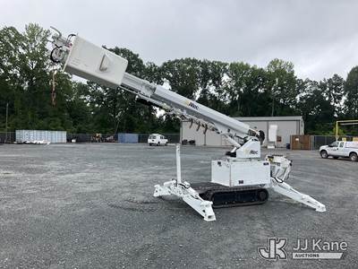 Altec DB37, 3,800 Lb Back Yard Digger Derrick with 37 ft sheave height, single spd digger, heel winch, upper controls w/pin on bucket, pole grabs & remote, rear mounted on Altec Tracked Back Yard Carrier,