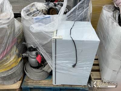 1 Pallet of Fire fighter equipment & mini fridge (Used)