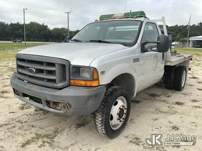 2000 Ford F450 4x4 Flatbed Truck