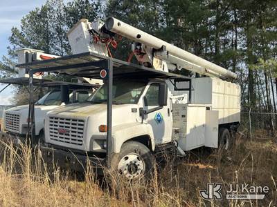 Altec LRV-60E70, 75 ft, Over-Center Elevator Bucket Truck