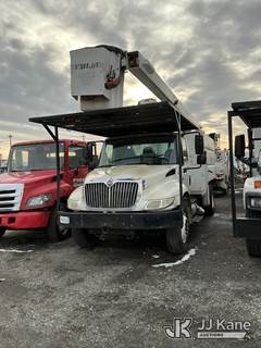 Versalift -, Over-Center Bucket Truck with single-man bucket, mounted behind cab on 2006 International 4300 Chipper Dump Truck, DT466 diesel, 4X2, 6-spd, True Mileage Unknown (Not Running, Condition Unknown, Upper Condition Unknown, Rust and Body Damage, Missing Upper Data Plate, Upper