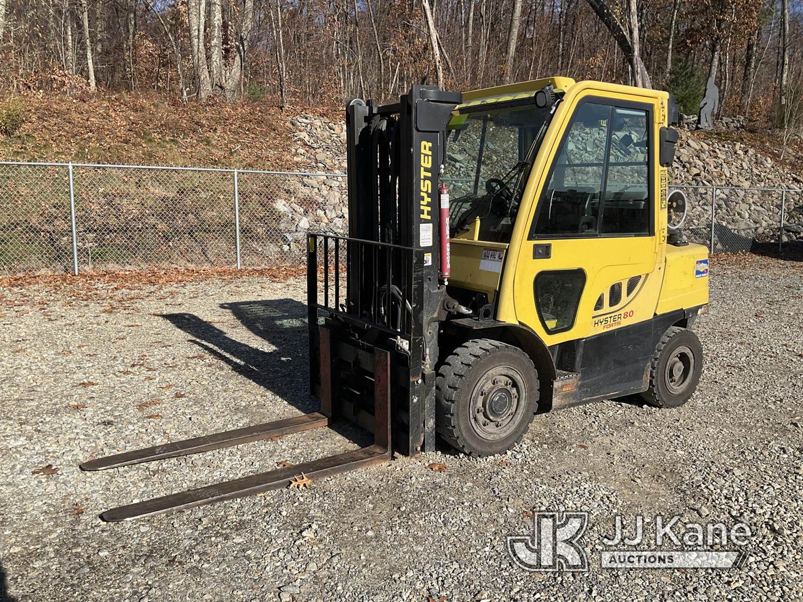 2013 Hyster H80FT Rubber Tired Forklift For Sale, 5,676 Hours Shrewsbury, MA SM395