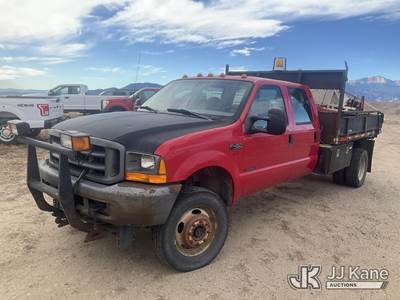 2000 Ford F450 4x4 Crew-Cab Flatbed/Service Truck