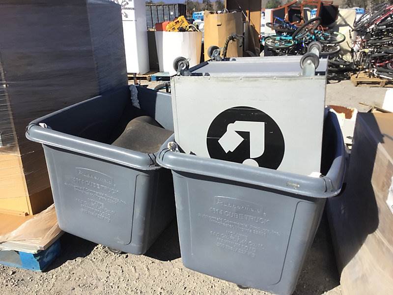 used metal tote bins