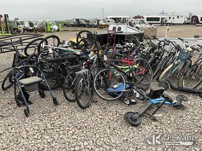 Stack Of Approximately (30) Bikes-Scooters/Walkers (Used)(Conditions Unknown )
