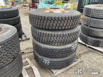 (4) Firestone 11R22.5 Wheels & Tires (Used)