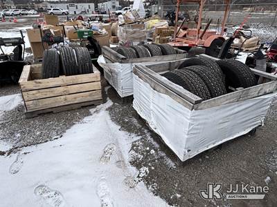 (3 Crates) Truck Tires (8) LT265/70R18 & (3) 245/70R19.5 (Used)