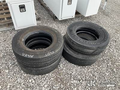 (4) Continental HTR2 235/75R17.5 Tires (Duke Unit) (Condition Unknown)
