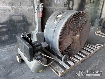 Campbell Housfeld Air Compressor & Triangle Engineering Shop Floor Fan (Used) (Condition Unknown)