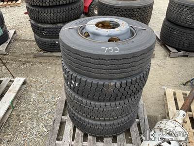 (4) Mismatch 265/70R19.5 Wheels & Tires (Used)