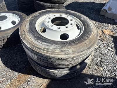 (2) Goodyear 265/75R22.5 Tires On Rim