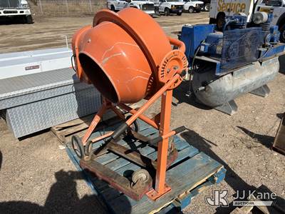 Used Central Machinery 3.5 Cu Ft Electric Cement Mixer with 4-WHEELED Dolly