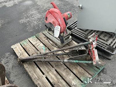 Used Pipe Stand and Milwaukee Cold Cut Saw