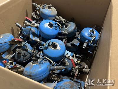 Qty (4) Metal Road Work Ahead Signs & Qty (34) Blue Air Oilers