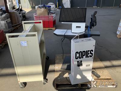 (1 Pallet) Push Cart with Bibliotheca SelfCheck and Jamex 6557 (Used)