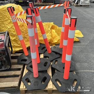 (1 Pallet) Uline Orange Crowd Control Posts (Used)