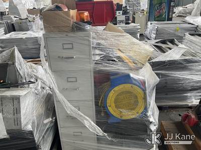 Pallet of Used Filing Cabinet, Wires and Tools
