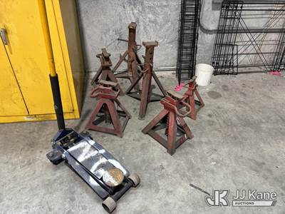 Lot of (6) Jack Stands and (1) Floor Jack