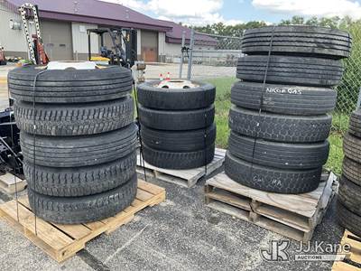 Lot of (15) 10R22.5 Tires with Rims