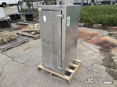 Used Aluminum Box Cabinet with Bi-Fold Door, 52IN x 24IN x 22IN