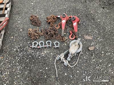 (2) Coffing 1.5 Ton Chain Hoists with Shackles, Chains & Stringing Block
