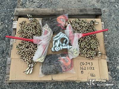 Lot of Grade 70/80 Chains, Ratchet Binders, Chain Slings & D-Ring Shackles