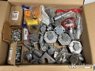 Lot of 7 way & Single Round semi truck Truck Trailer Side Plug Connectors & Van Body Hardware (Unused)
