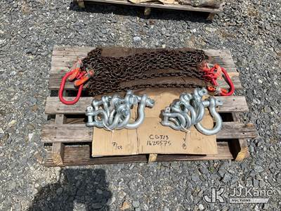 (2) Sets Of 3/4 - 1 1/4 D Ring Shackles & (2) Sets Of 5/16 x 7 Live Chain Slings