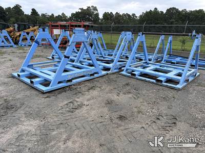 Qty Of (4) 6 Ft Skid Mtd Reel Stands (Missing 1 Rod)