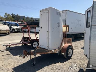 Used Utility Trailer with Ball Hitch and Ed's Head Portable Toilet, S/N 1M9SS1014SA069009