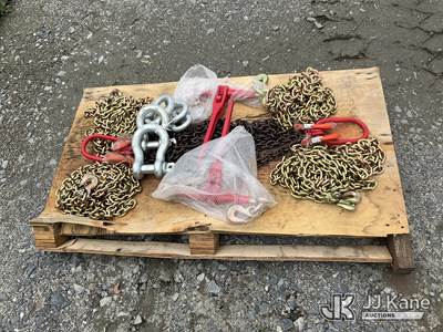 Assorted Grade 80 Chains, Ratchet Binders & Chain/D-Ring Shackles (5/16" Chains, 5400# Binders)