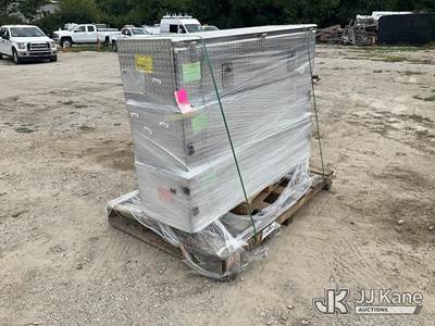 Used (3) Aluminum Treadplate Fixed-Mount Storage Boxes 72" x 20" x 16"